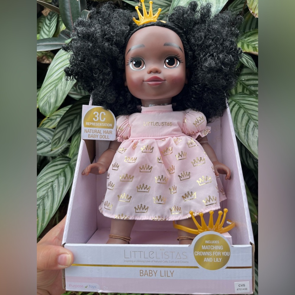 Purpose Toys Littlelistas Lily 14-inch Crowned Natural Hair Baby Doll